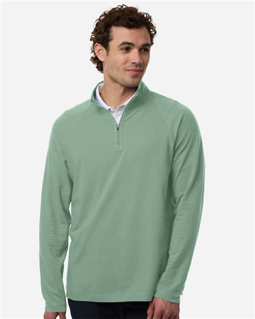 Men's Seaton Pebble Textured Quarter-Zip Pullover - OnModelFront - B003B2613 - Balsam Green