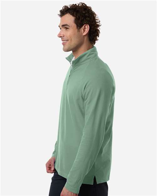 Men's Seaton Pebble Textured Quarter-Zip Pullover - OnModelSide - B003B2613 - Balsam Green
