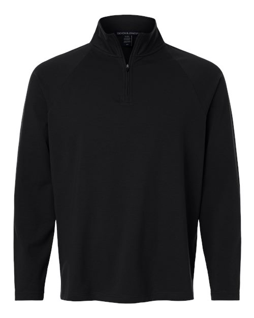Men's Seaton Pebble Textured Quarter-Zip Pullover - Front - B003B2503 - Black