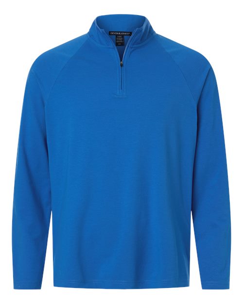Men's Seaton Pebble Textured Quarter-Zip Pullover - Front - B003B2253 - French Blue