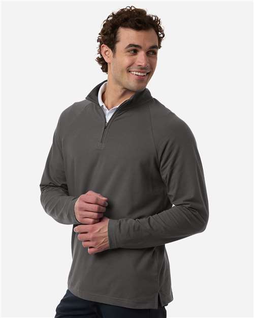 Men's Seaton Pebble Textured Quarter-Zip Pullover - OnModelSide - B003B2133 - Graphite