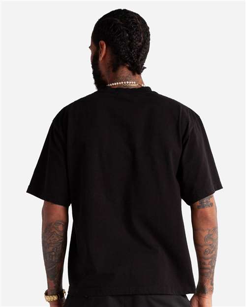 Unisex Max Heavyweight Cropped T-Shirt - OnModelBack - B009C2503 - Black