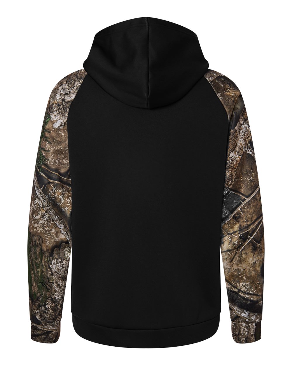 RT5305-Unisex Realtree® Performance Colorblocked Hooded Sweatshirt - Back - B03050982 - Camo/ Black