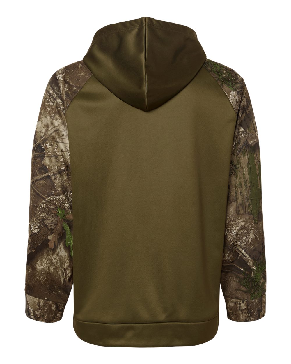 RT5305-Unisex Realtree® Performance Colorblocked Hooded Sweatshirt - Back - B03050102 - Camo/ Green