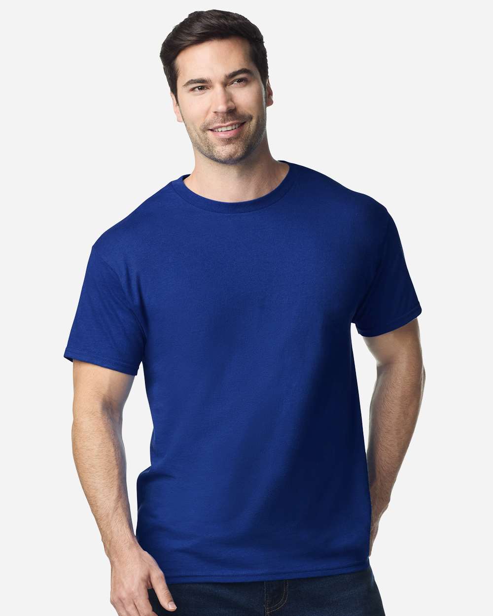 Heavy Cotton™ T-Shirt - OnModelFront - B00060813 - Fan Deep Royal