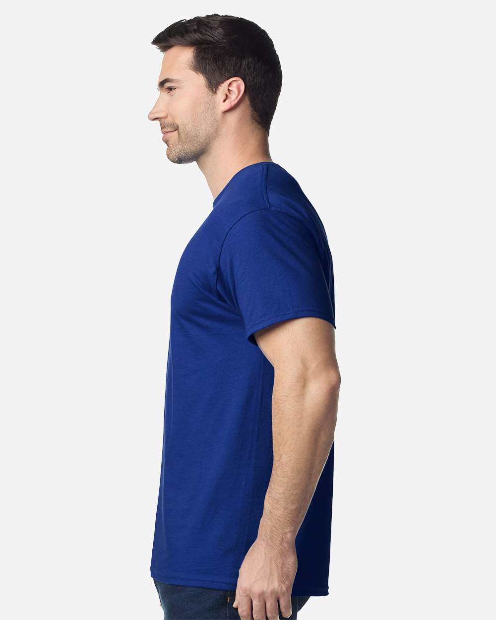 Heavy Cotton™ T-Shirt - OnModelSide - B00060813 - Fan Deep Royal