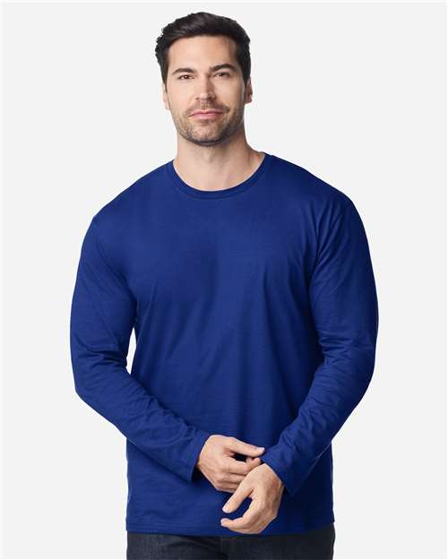 Unisex Softstyle® Long Sleeve T-Shirt - OnModelFront - B05660423 - Fan Deep Royal