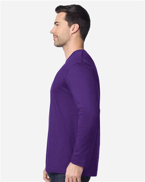 Unisex Softstyle® Long Sleeve T-Shirt - OnModelSide - B05660473 - Purple