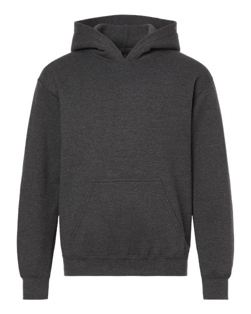 Youth Heavy Blend™ Hooded Sweatshirt - Front - B32060402 - Fan Charcoal Heather