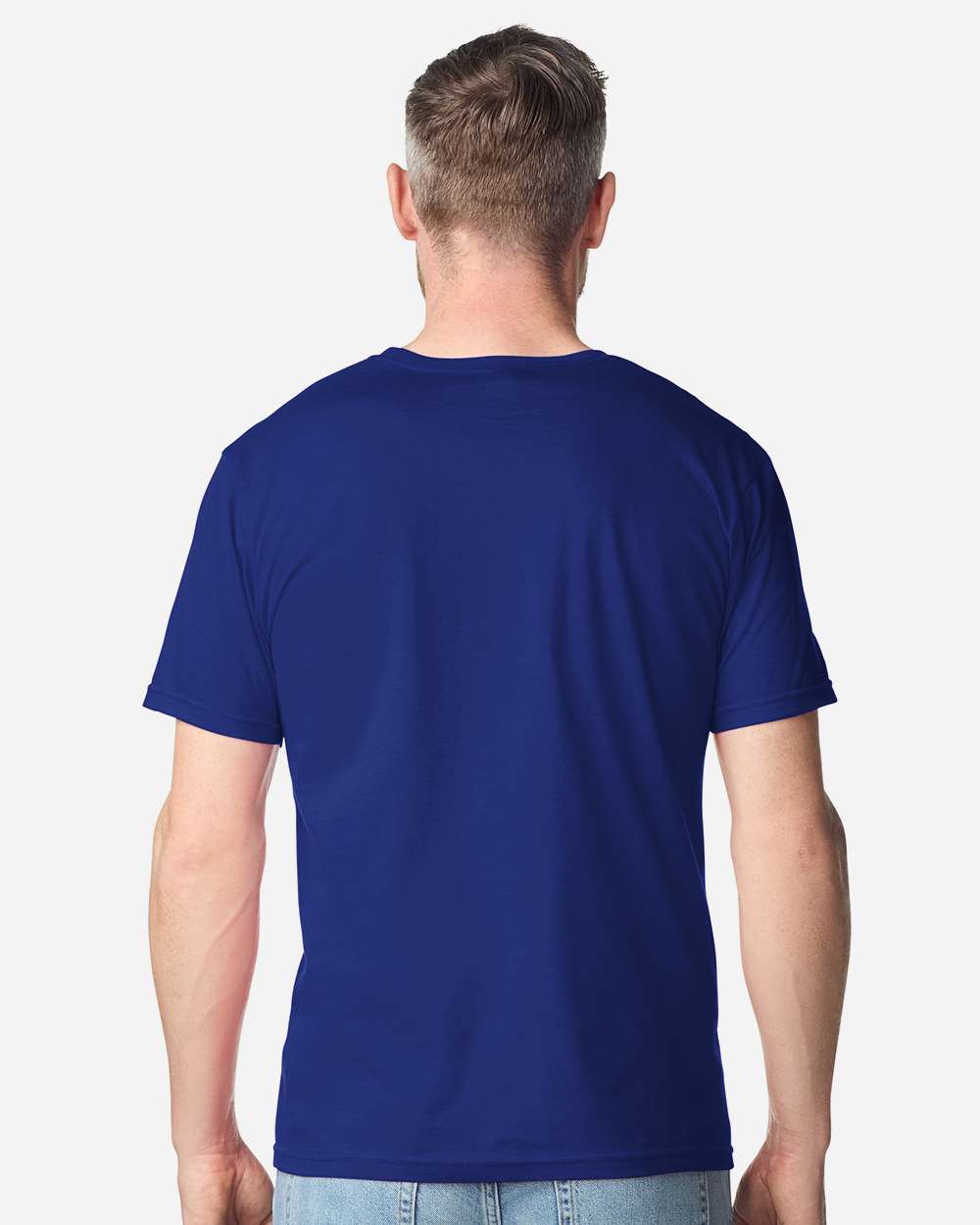 Unisex Softstyle® Plasma Print T-Shirt - OnModelBack - B05260753 - Fan Deep Royal