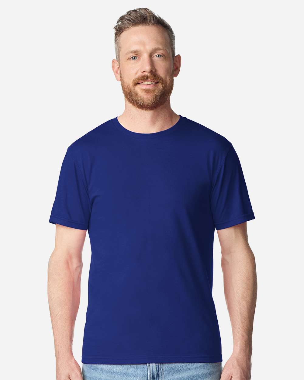 Unisex Softstyle® Plasma Print T-Shirt - OnModelFront - B05260753 - Fan Deep Royal