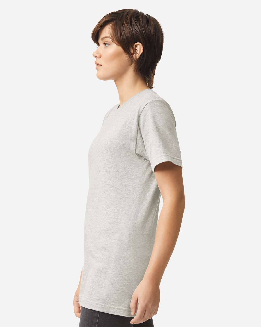 Fine Jersey Tee - OnModelSide - B00127332 - Heather Oatmeal