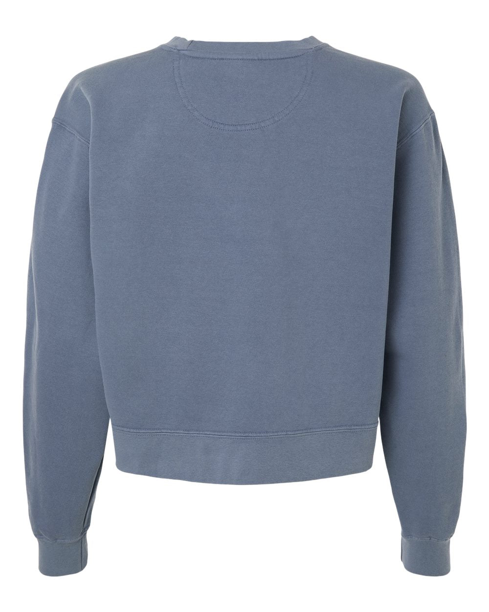 Women's Garment-Dyed Mid-Length Crewneck Sweatshirt - Back - B00408983 - Blue Jean