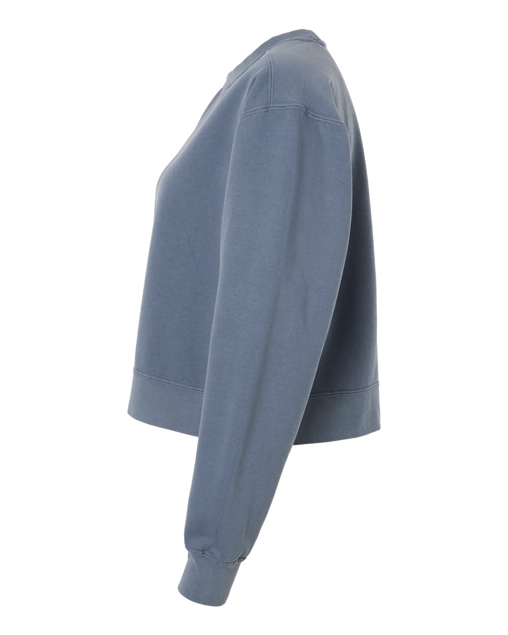 Women's Garment-Dyed Mid-Length Crewneck Sweatshirt - DirectSide - B00408983 - Blue Jean