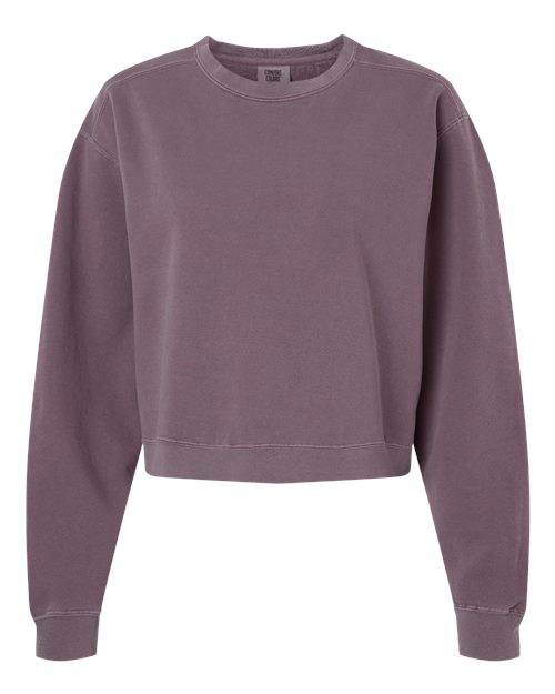 Women's Garment-Dyed Mid-Length Crewneck Sweatshirt - Front - B00408673 - Dusk