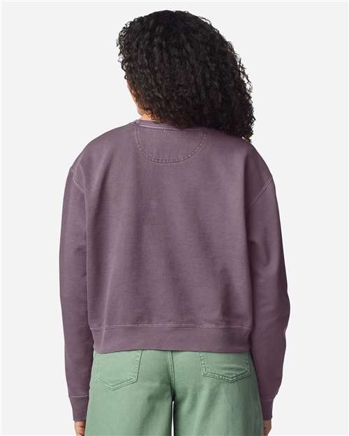 Women's Garment-Dyed Mid-Length Crewneck Sweatshirt - OnModelBack - B00408673 - Dusk