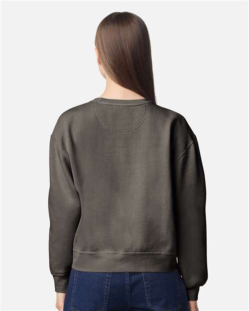 Women's Garment-Dyed Mid-Length Crewneck Sweatshirt - OnModelBack - B00408093 - Pepper