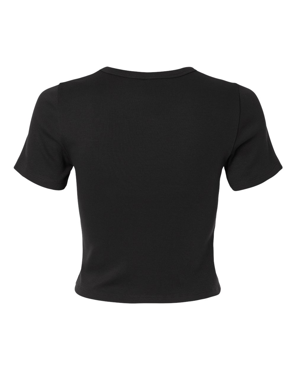 Women's Baby Rib Cropped Tee - Back - B04127503 - Black