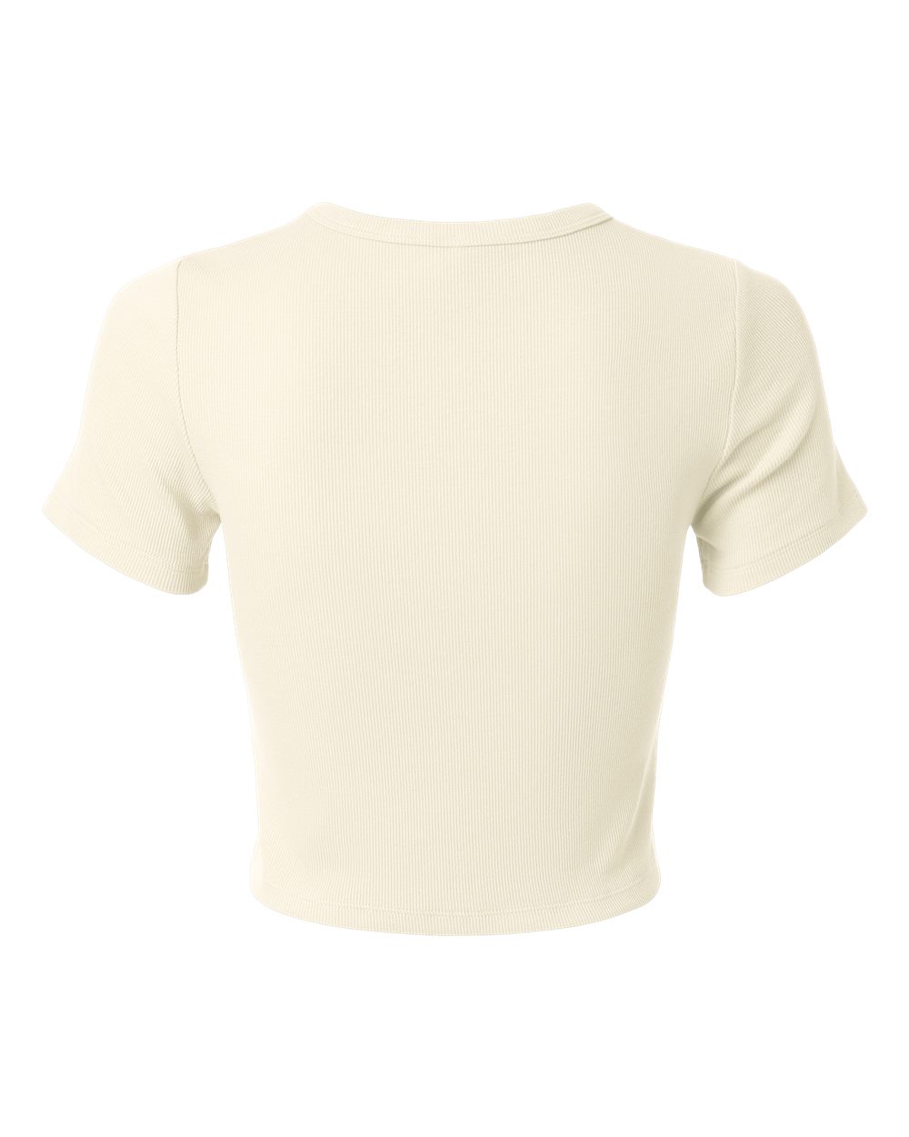 Women's Baby Rib Cropped Tee - Back - B04127243 - Bone