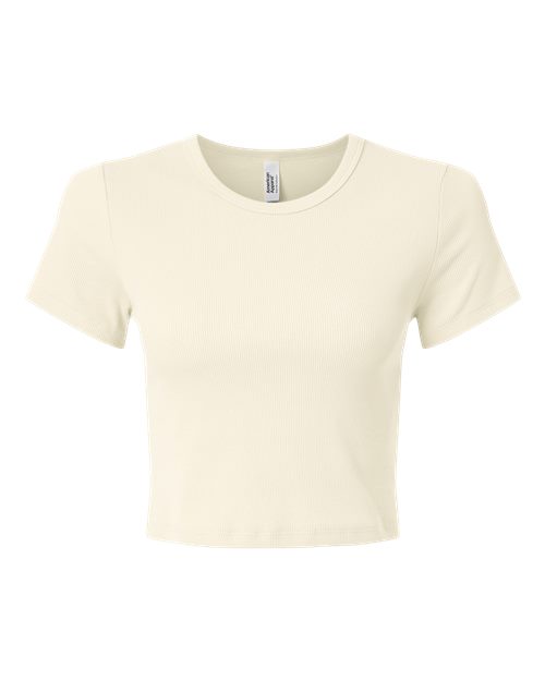Women's Baby Rib Cropped Tee - Front - B04127243 - Bone