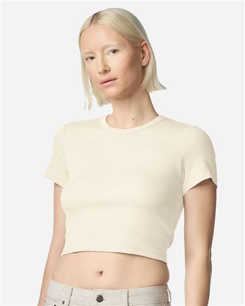 Women's Baby Rib Cropped Tee - OnModelFront - B04127243 - Bone