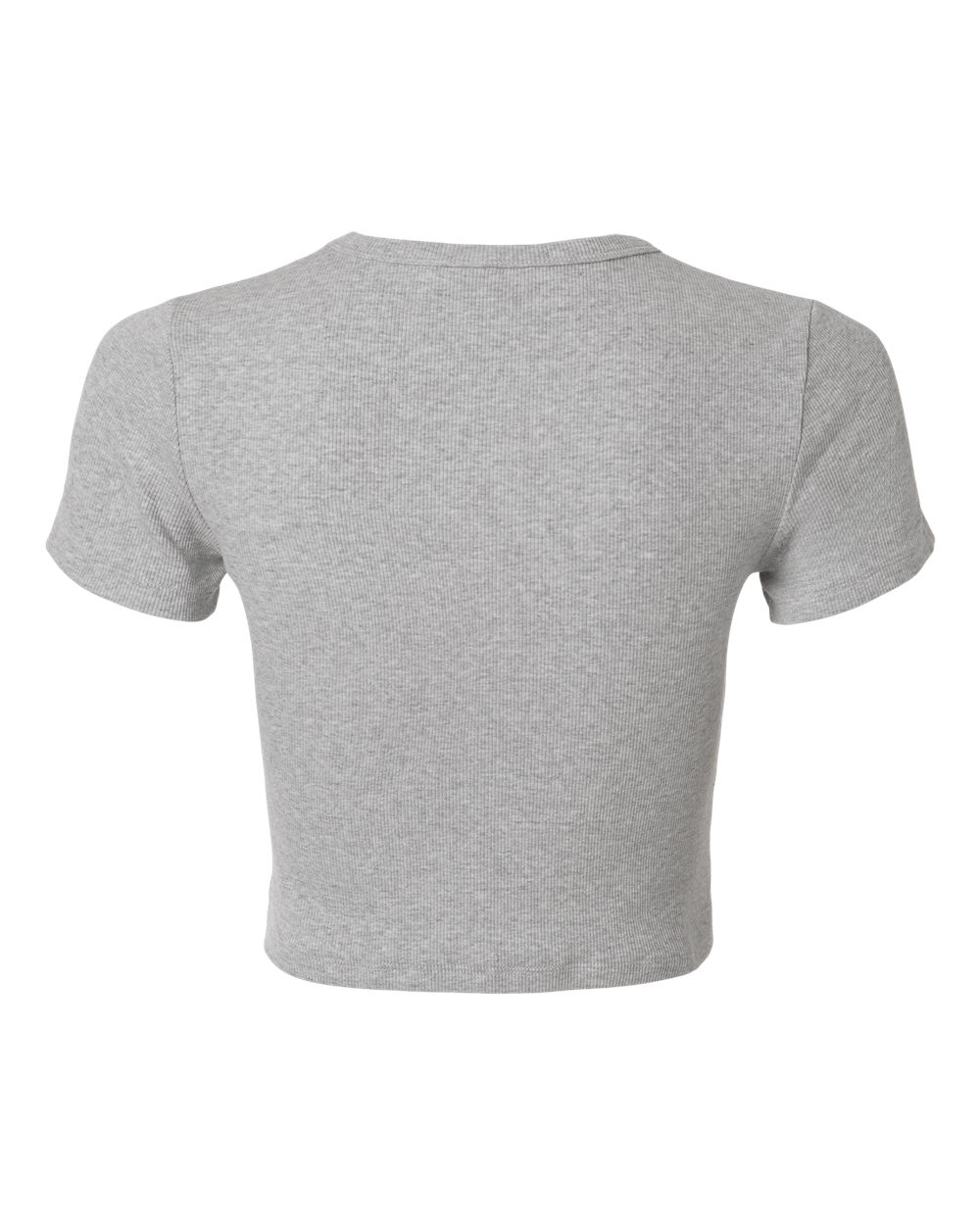 Women's Baby Rib Cropped Tee - Back - B04127093 - Heather Grey