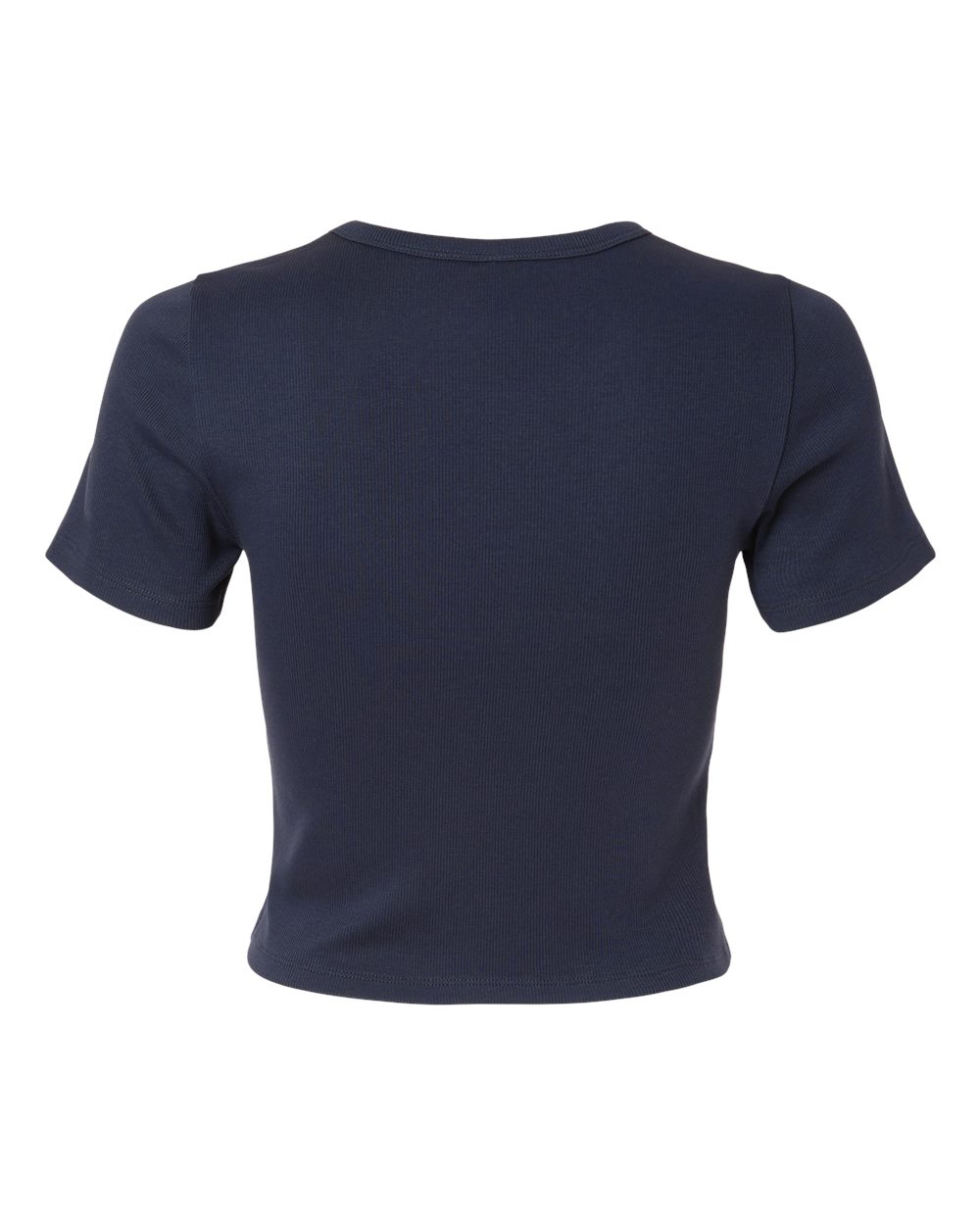 Women's Baby Rib Cropped Tee - Back - B04127653 - Navy