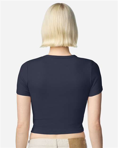 Women's Baby Rib Cropped Tee - OnModelBack - B04127653 - Navy