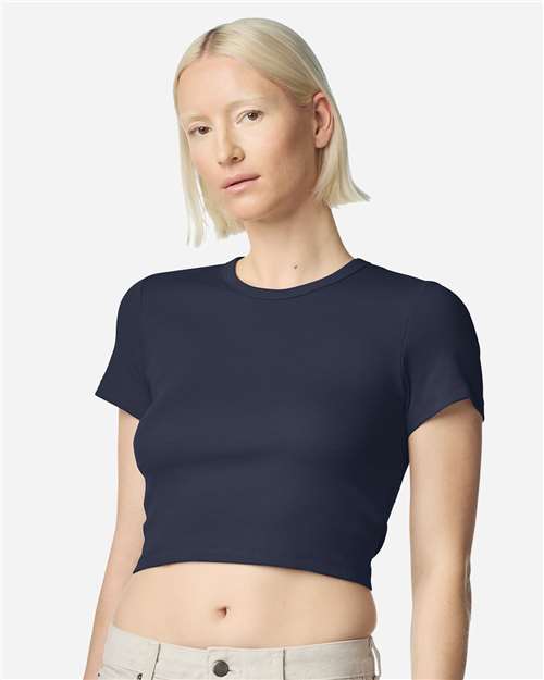 Women's Baby Rib Cropped Tee - OnModelFront - B04127653 - Navy