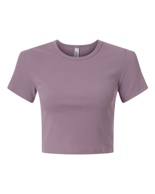 Women's Baby Rib Cropped Tee - Front - B04127673 - Smokey Violet