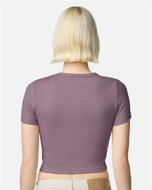 Women's Baby Rib Cropped Tee - OnModelBack - B04127673 - Smokey Violet