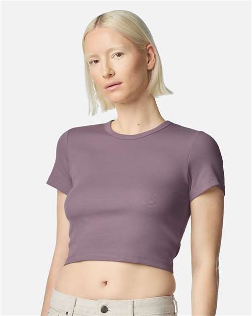 Women's Baby Rib Cropped Tee - OnModelFront - B04127673 - Smokey Violet