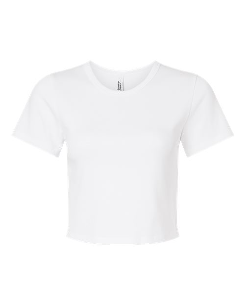 Women's Baby Rib Cropped Tee - Front - B04127003 - White