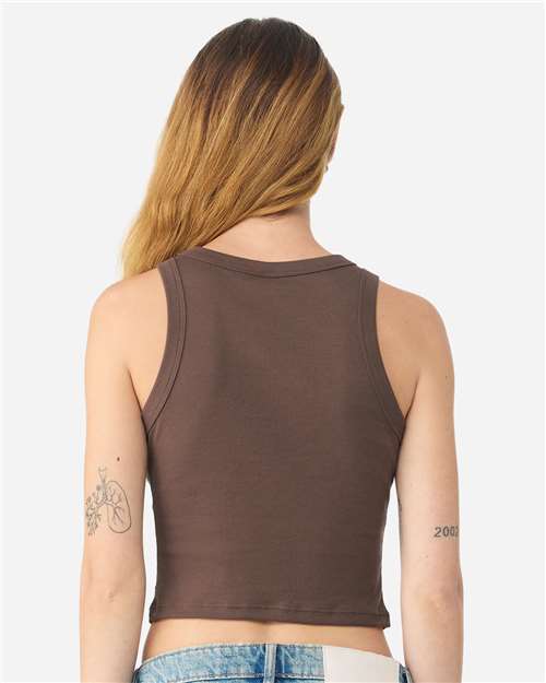 Women's Micro Rib Racer Tank - OnModelBack - B04006602 - Solid Cocoa Blend