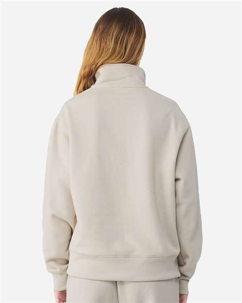 Unisex 10 oz Quarter-Zip Pullover Sweatshirt - OnModelBack - B08706892 - Dust