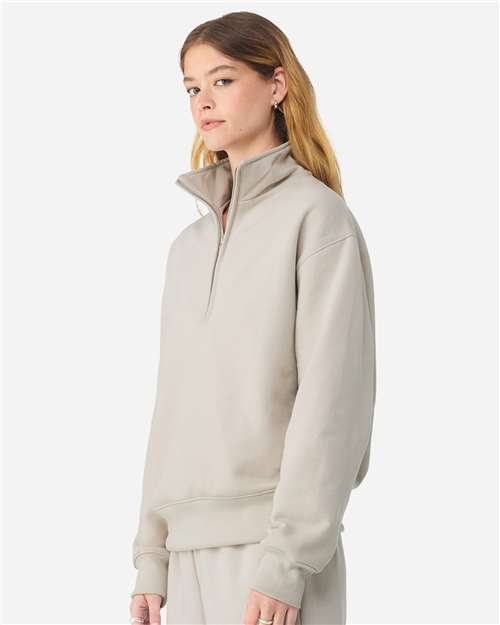 Unisex 10 oz Quarter-Zip Pullover Sweatshirt - OnModelSide - B08706892 - Dust