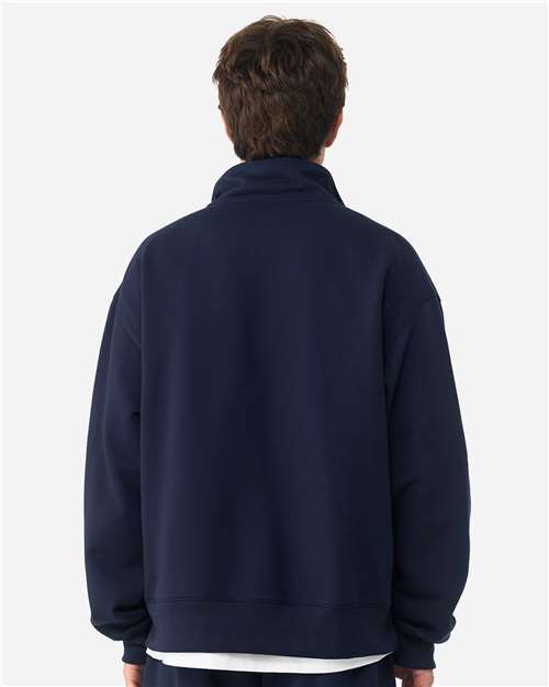 Unisex 10 oz Quarter-Zip Pullover Sweatshirt - OnModelBack - B08706652 - Navy