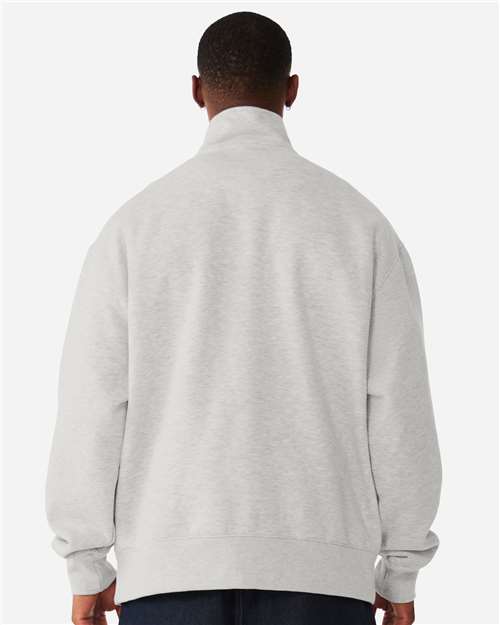Unisex 10 oz Quarter-Zip Pullover Sweatshirt - OnModelBack - B08706092 - Vintage Heather Grey