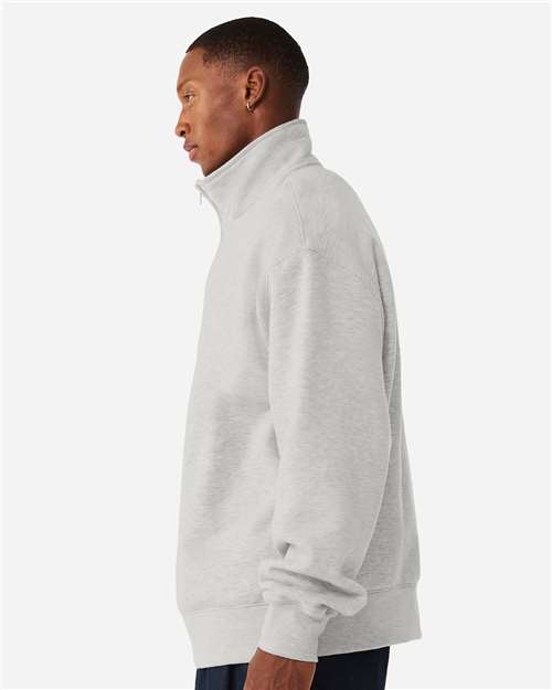 Unisex 10 oz Quarter-Zip Pullover Sweatshirt - OnModelSide - B08706092 - Vintage Heather Grey