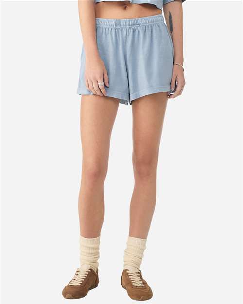 Women's Garment-Dyed Shorts - OnModelFront - B09106253 - Light Washed Denim