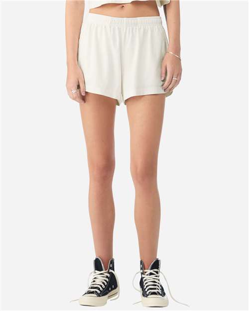Women's Garment-Dyed Shorts - OnModelFront - B09106003 - Vintage White