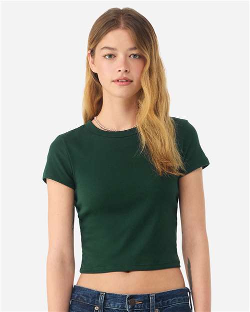 Women's Micro Rib Baby Tee - OnModelFront - B15706542 - Solid Forest Blend