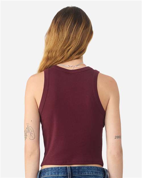 Women's Micro Rib Racer Tank - OnModelBack - B04006532 - Solid Maroon Blend