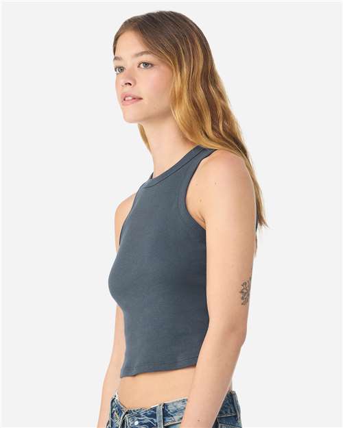 Women's Micro Rib Racer Tank - OnModelSide - B04006662 - Solid Vintage Navy Blend