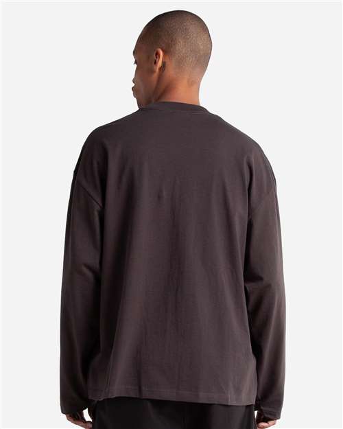Unisex Max Heavyweight Oversized Long Sleeve T-Shirt - OnModelBack - B010C2103 - Off Black