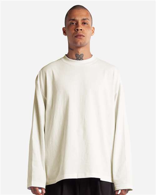 Unisex Max Heavyweight Oversized Long Sleeve T-Shirt - OnModelFront - B010C2013 - Off white