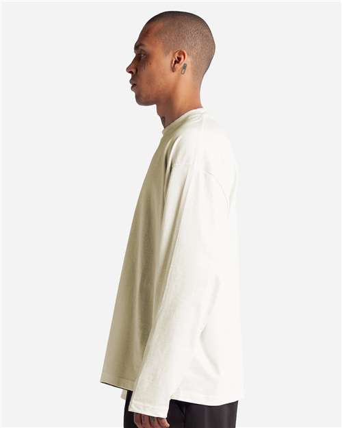 Unisex Max Heavyweight Oversized Long Sleeve T-Shirt - OnModelSide - B010C2013 - Off white