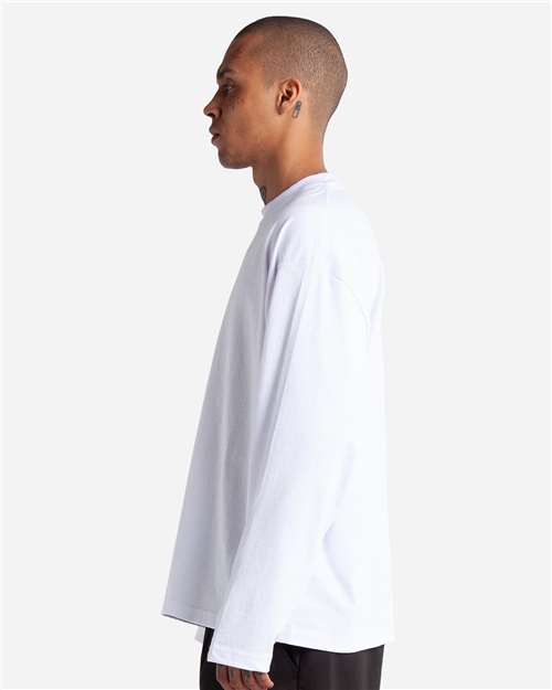Unisex Max Heavyweight Oversized Long Sleeve T-Shirt - OnModelSide - B010C2003 - White