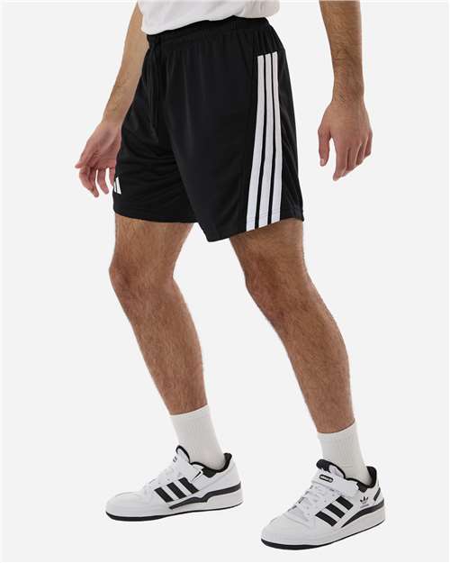 Men's 3-Stripes 7" Shorts - OnModelSide - B036F8503 - Black/ White