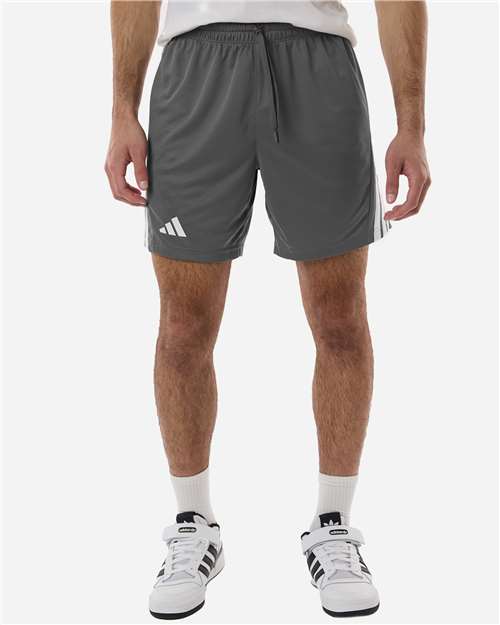 Men's 3-Stripes 7" Shorts - OnModelFront - B036F8593 - Team Grey Four/ White